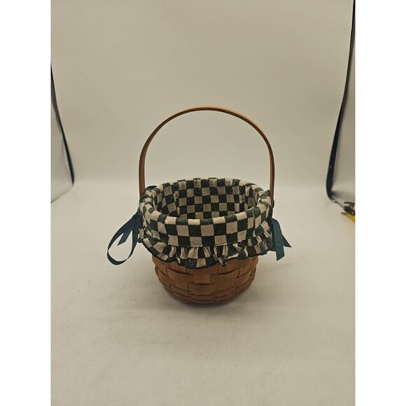 Longaberger Other - Longaberger Baskets - Handwoven Small Top Handle basket with Checkere Liner 1992